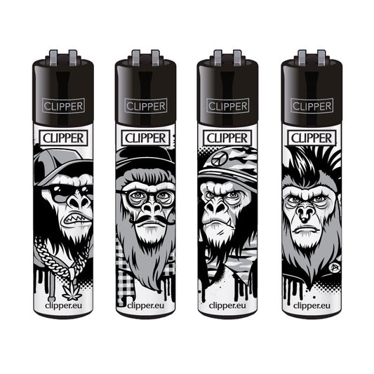 Clipper Classic Large "Monkeys" Aanstekers (4 Stuks)