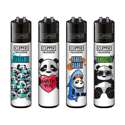 Clipper Classic Large "Pandas" Aanstekers (4 Stuks)