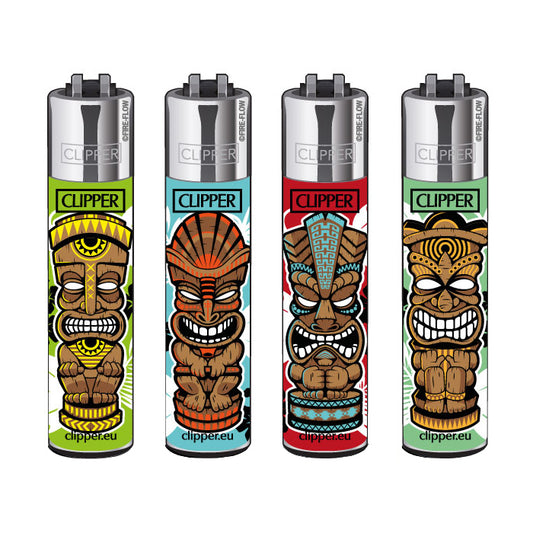 Clipper Classic Large "Tiki #2" Aanstekers (4 Stuks)